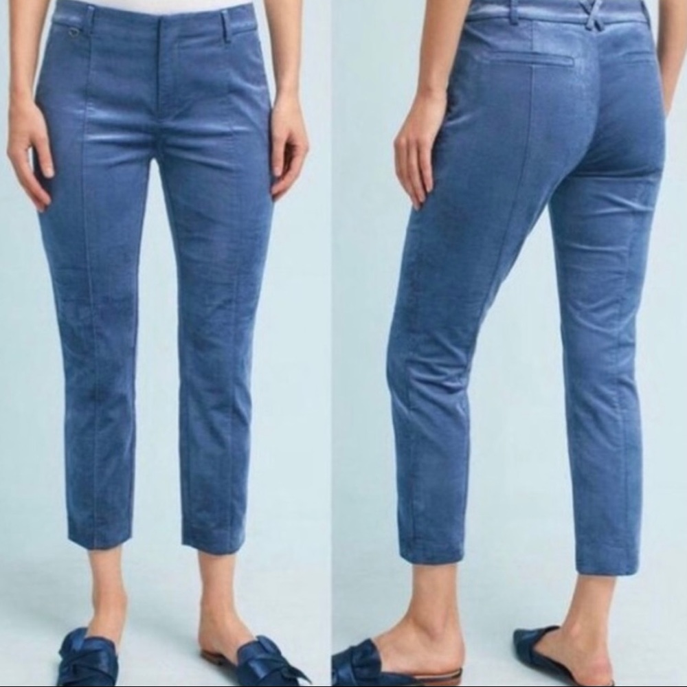 Anthropologie The Essential Slim Crop Velvet Pants